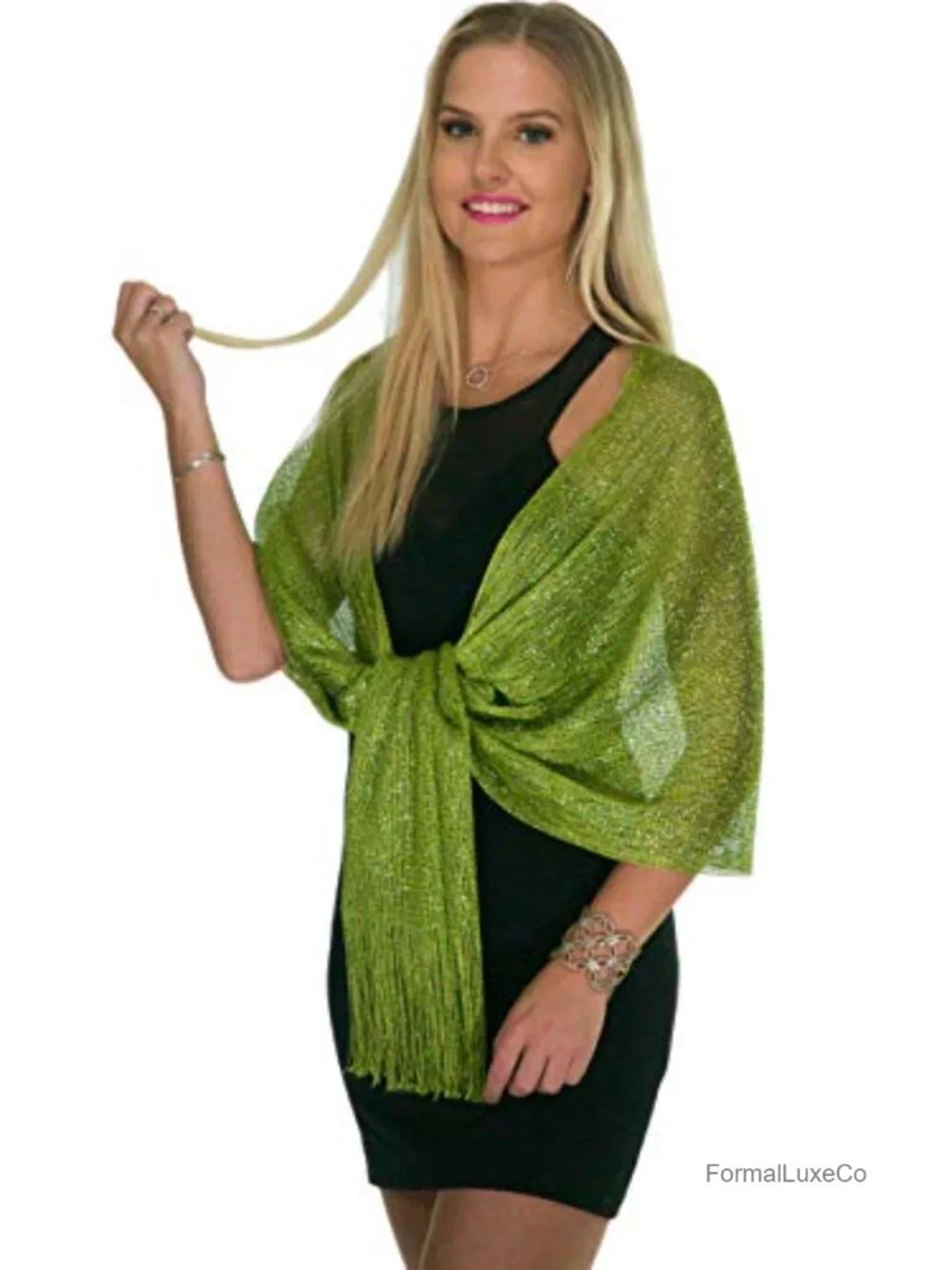 Metallic Glitter Shawl Wrap for Evening Dresses Party Wedding Accessory